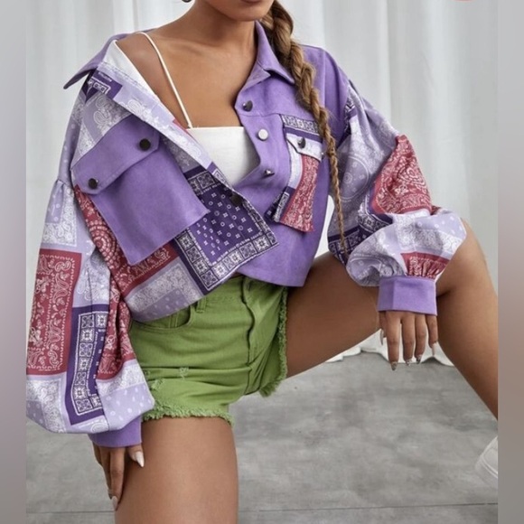 Purple patchwork jacket - Picture 2 of 5